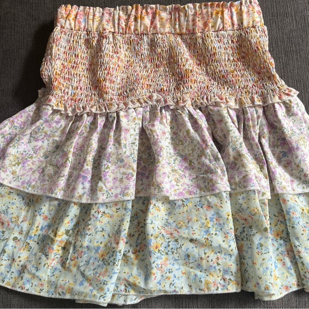 Floral layered skirt